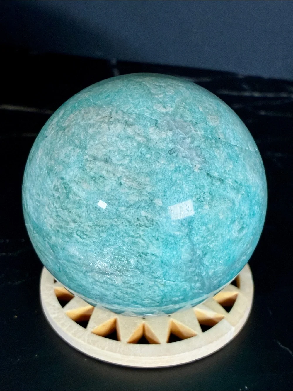 Arctic Tide Amazonite Sphere | 50.5mm Natural Blue-Green Crystal Sphere